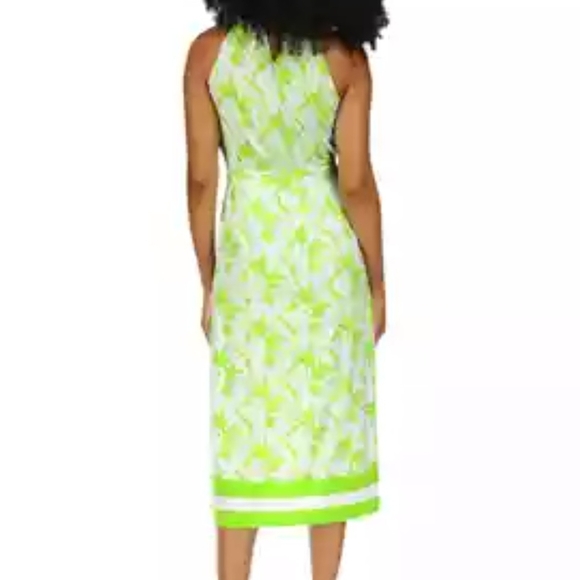 MICHAEL Michael Kors Green and White Midi Dress - Picture 3 of 7